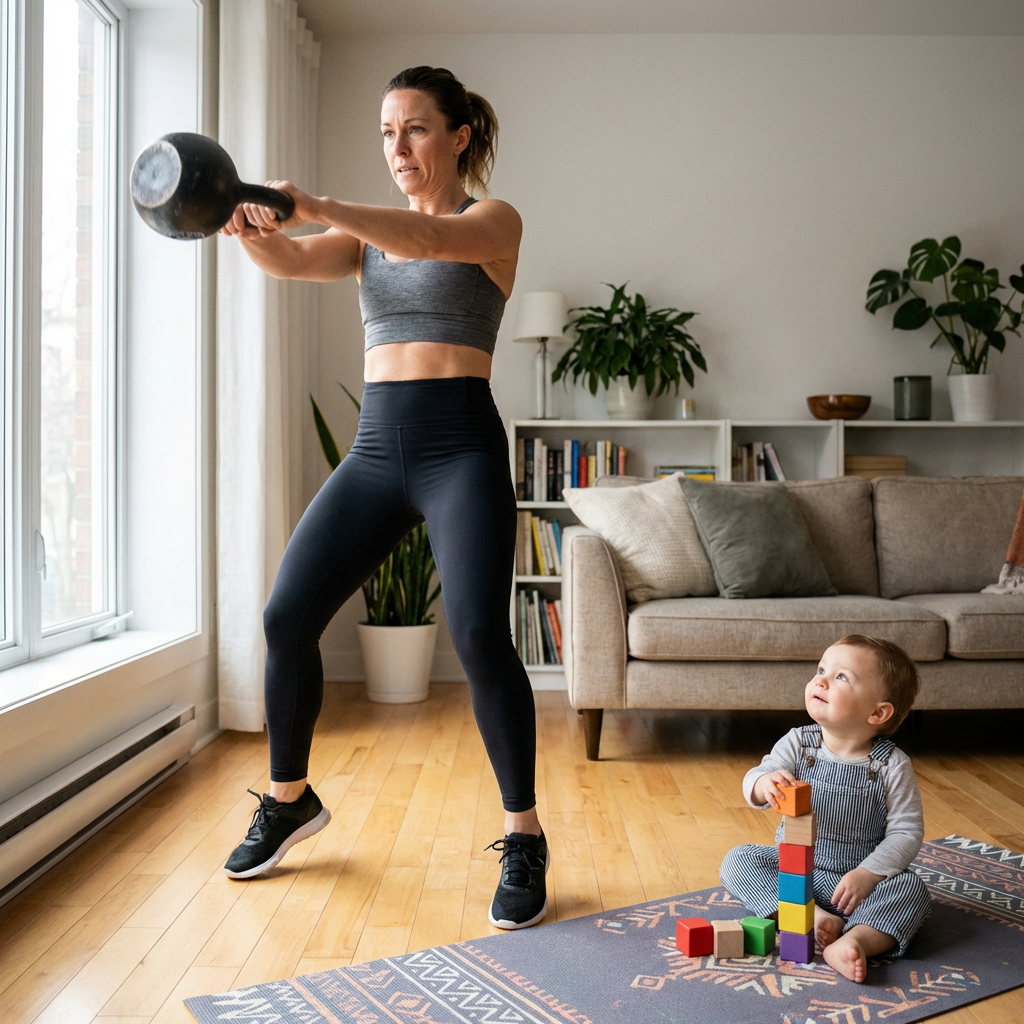 Mom rebuilding core strength through diastasis recti physical therapy with Floora PT
